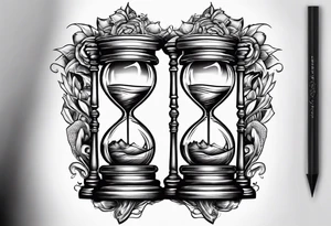 Hourglass with brain inside tattoo idea
