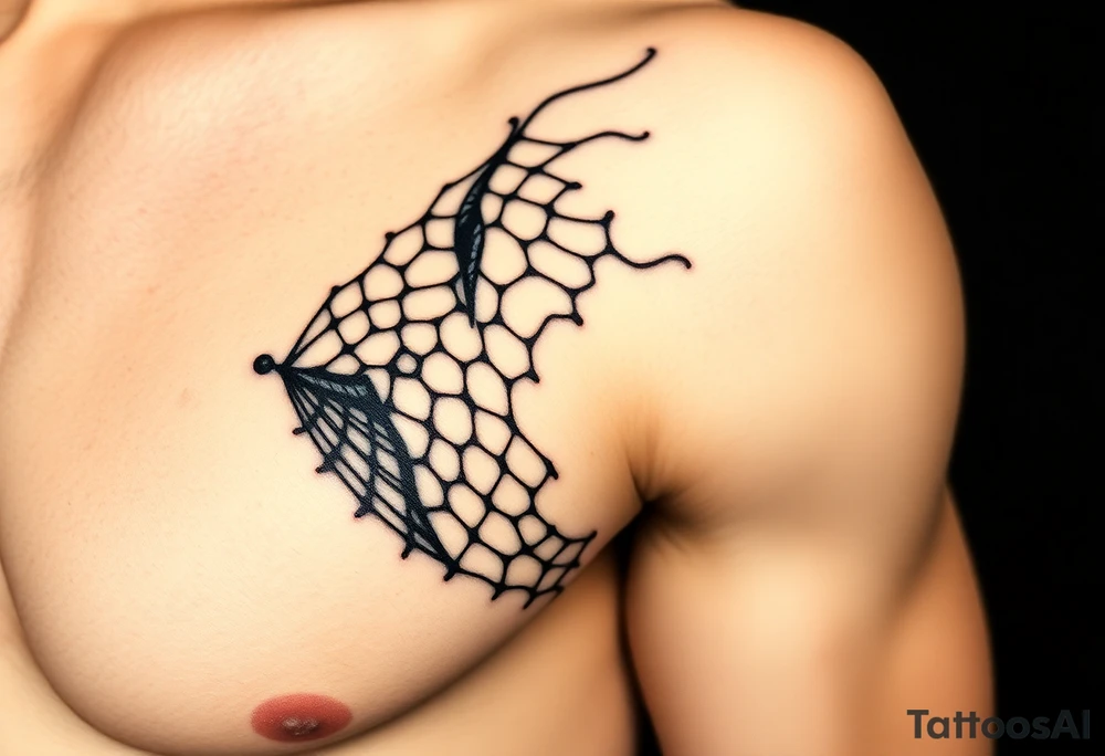 Thick sexy negative fishnet latex tattoo idea