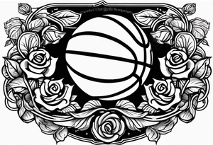 basketball , roses , virgo logo , 2005 tattoo idea