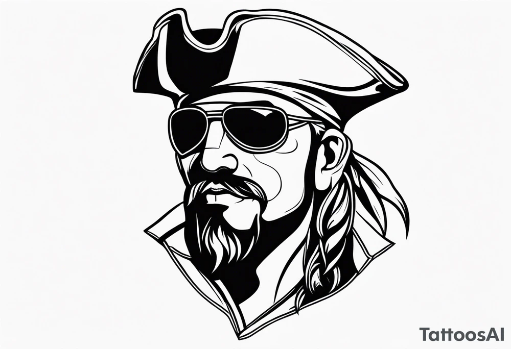 pirate with patch on one eye tattoo idea