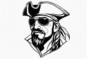 pirate with patch on one eye tattoo idea