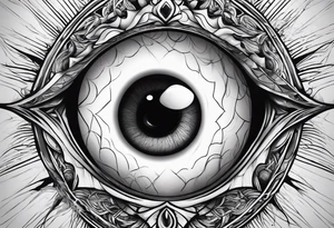 Eye ball up close with dead people in the rection tattoo idea