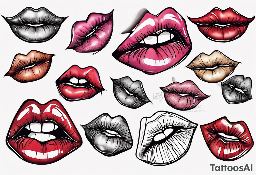 A lip print that says "Kiss my a$$" tattoo idea