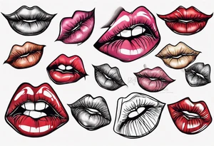 A lip print that says "Kiss my a$$" tattoo idea