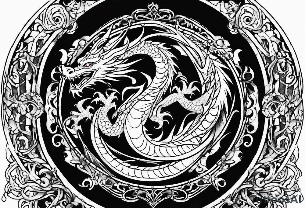 Pretty dragons simple fine lined tattoo idea
