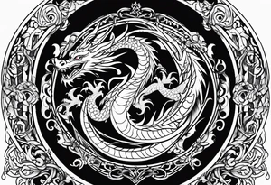 Pretty dragons simple fine lined tattoo idea