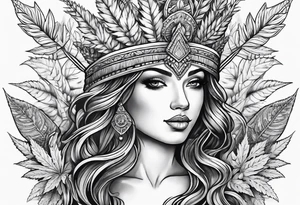 Goddess of marijuana tattoo idea