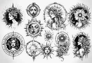 Wasser Nymphe Sonne tattoo idea