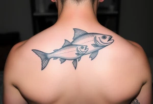 Only using the word picses creat a unique image with fishes tattoo idea