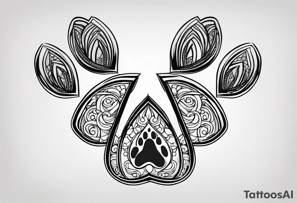 dog paw tattoo idea