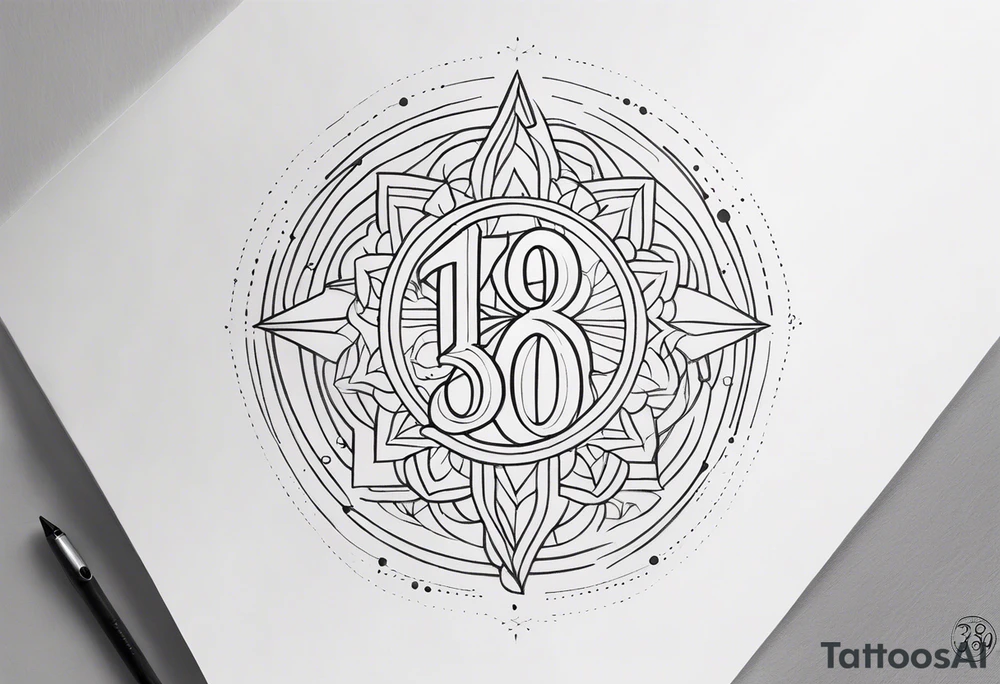 3 6 9 numbers arm tattoo idea
