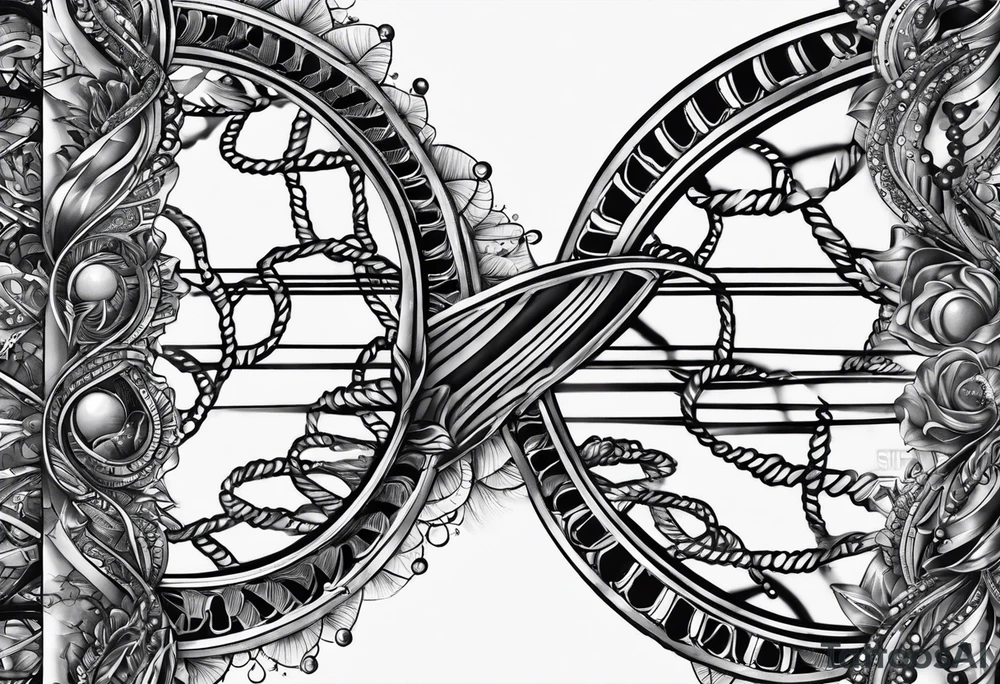 detailed DNA double helix artistic style tattoo idea