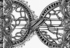 detailed DNA double helix artistic style tattoo idea