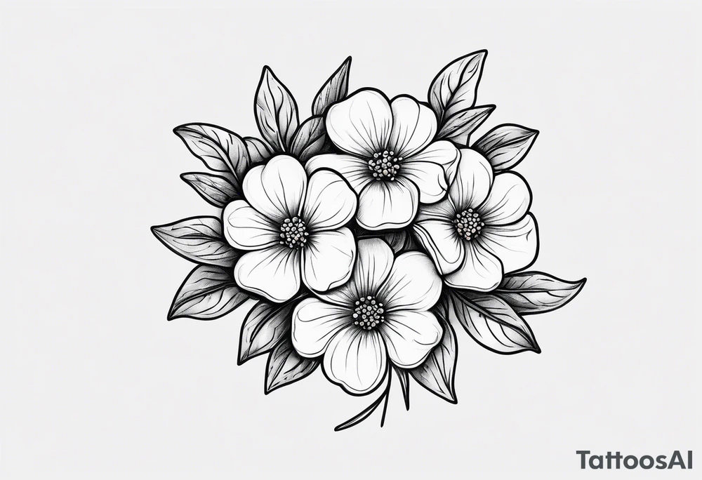 Small tattoo of a forget me knot flower linework tattoo idea