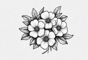 Small tattoo of a forget me knot flower linework tattoo idea