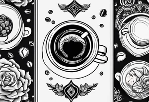 caffeine molecule with coffee tattoo idea
