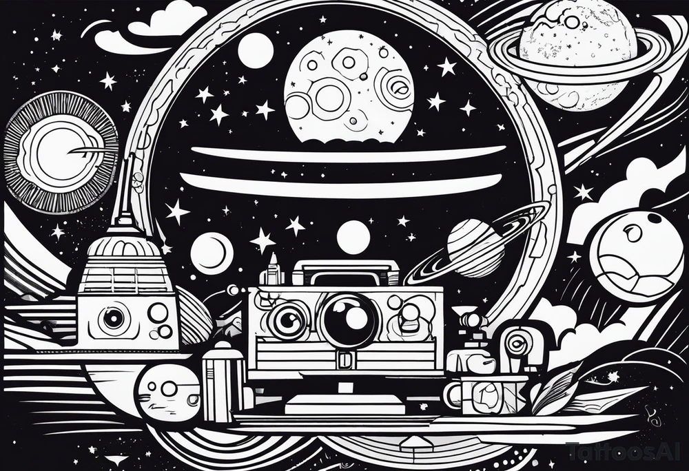tecnologia e astronomia tattoo idea