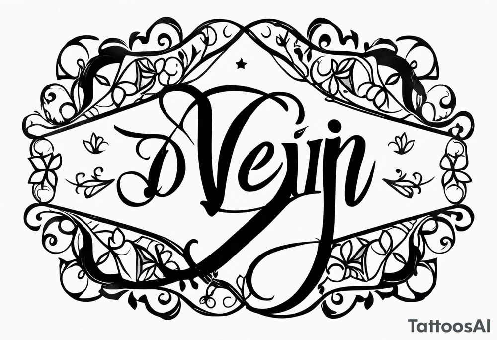 devin name tattoo dainty and feminine tattoo idea