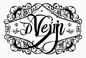 devin name tattoo dainty and feminine tattoo idea
