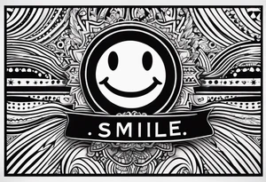 A polaroid-photo of a simple smiley and the text "smile" tattoo idea