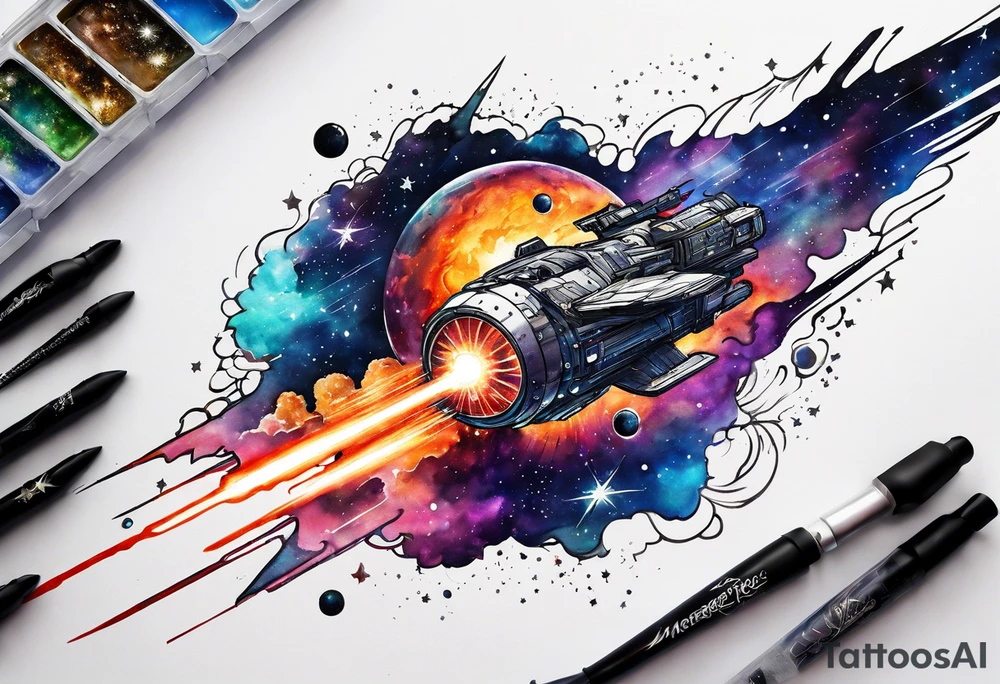 Supernova in a galaxy tattoo idea