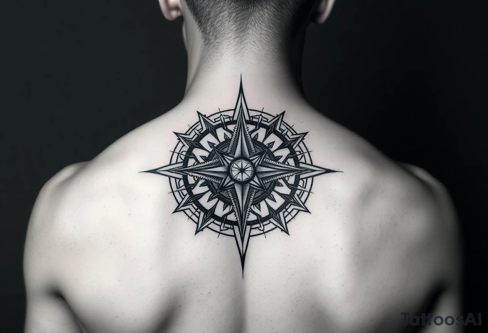 Compass lion illuminati tattoo idea