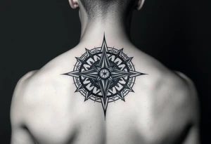 Compass lion illuminati tattoo idea