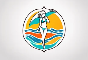 a logo for a bikini brand called Yaraí. Simple logo and unique symbolizing the meaning "lively waters" simpler than that . something that can be drawn but is unique tattoo idea