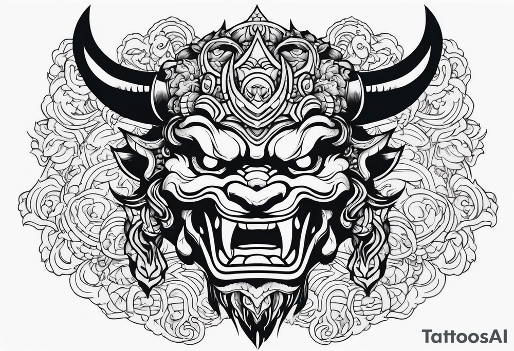 Oni tattoo stencil tattoo idea