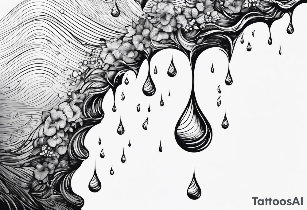 water drop falling into ocean tattoo idea