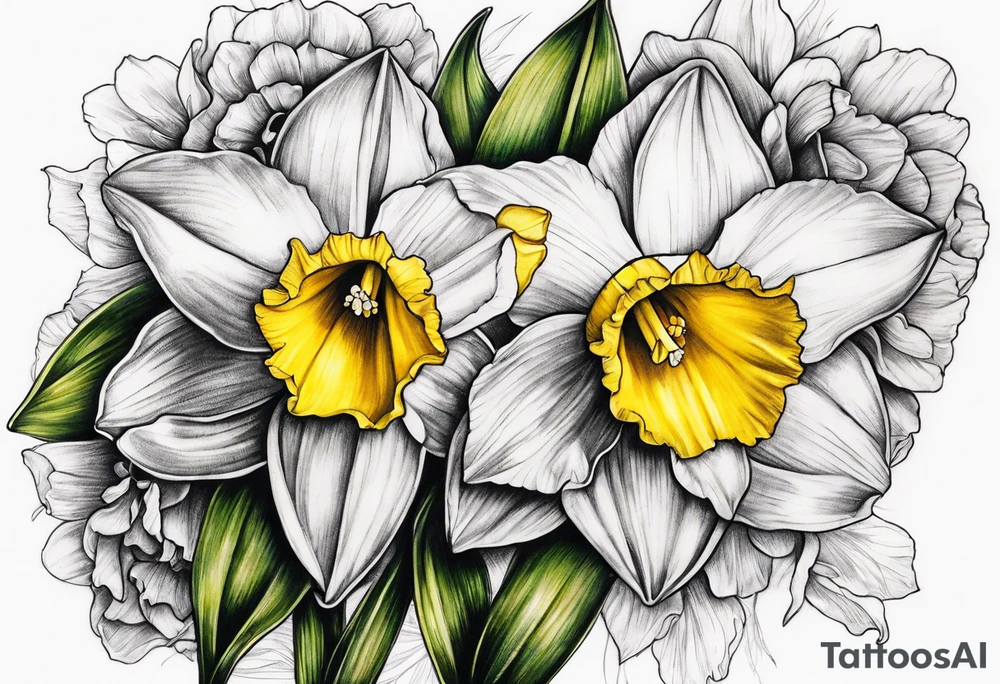 daffodil design tattoo idea