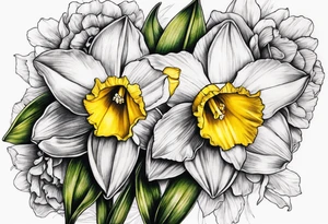 daffodil design tattoo idea