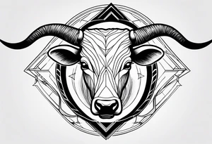 hands grabbing bull horns tattoo idea