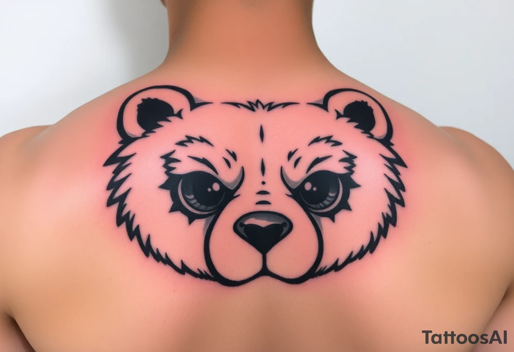 Cartoon bear “x” for eyes tattoo idea