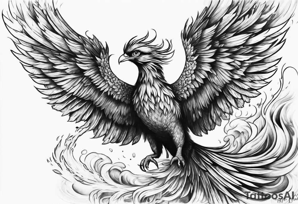 Phoenix rising from the ashes tattoo idea