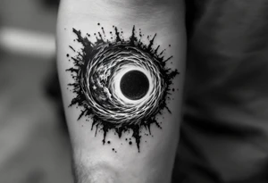 2 different worlds on both sides of a black hole tattoo idea