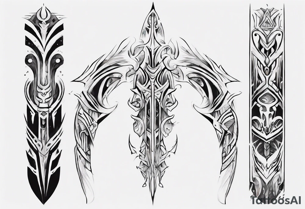 a neotribal spine tattoo that recreates the scene from the movie atlantis of kida floating tattoo idea