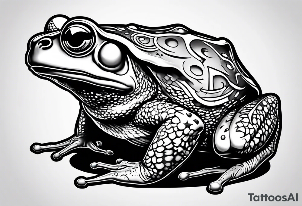 Toad with throwing star weapon tattoo idea