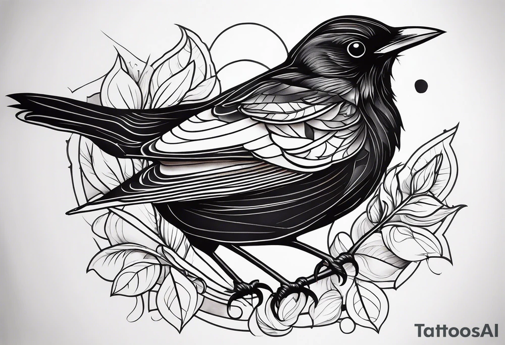 The worst tattoo of a blackbird you can create tattoo idea