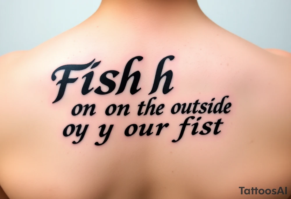Fish  on the outside of your fist tattoo idea