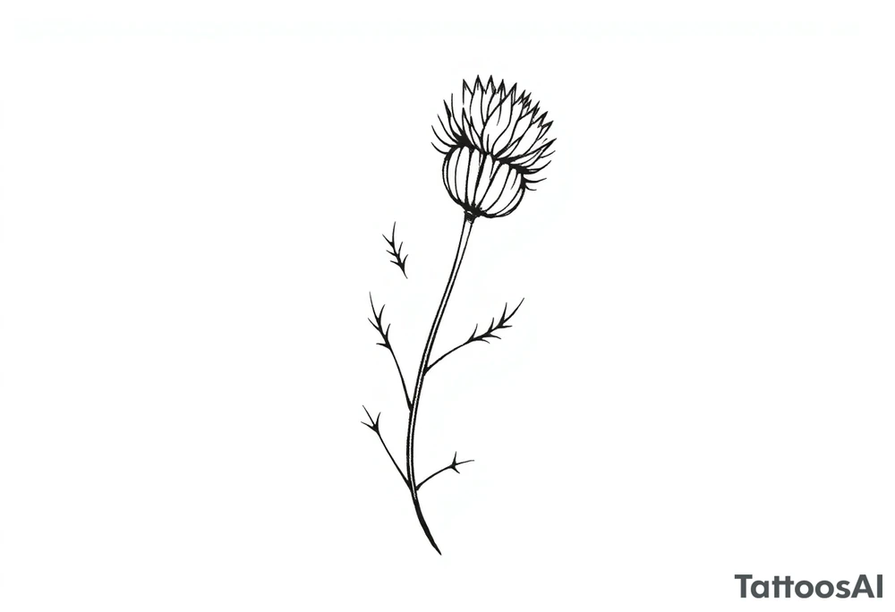 thistle minimalist for hand with message tattoo idea