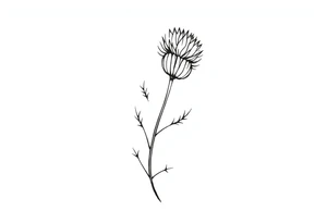 thistle minimalist for hand with message tattoo idea