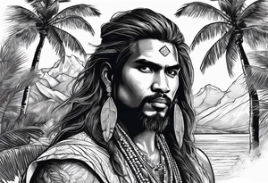 kanu and palms in a Laguna tattoo idea