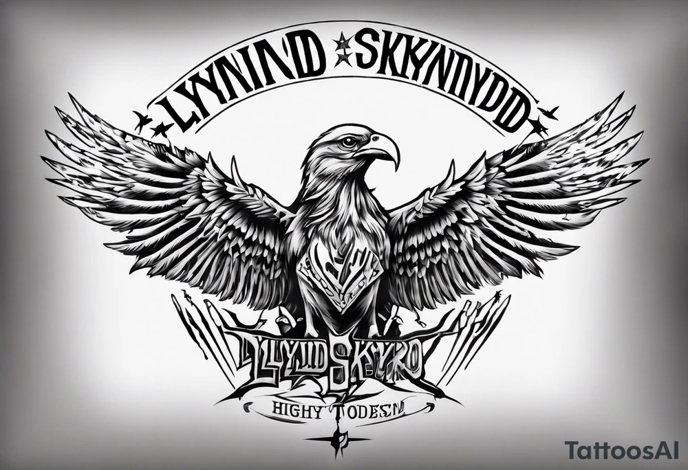 Lynyrd Skynyrd highly detailed, free bird tattoo idea