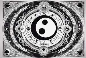Astrology, Natal Chart, Cancer sign symbolic, vision, yin yang, the moon, the sun, Uranus, Pluto, spiritual, third eye, mystical, Zen, armband tattoo idea