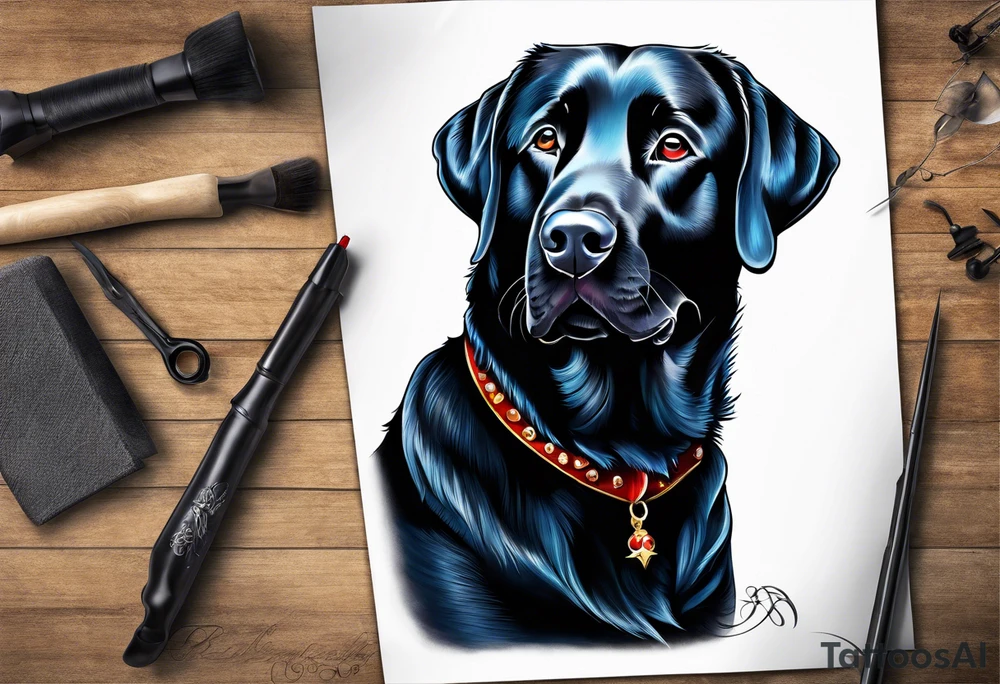 black lab tattoo idea