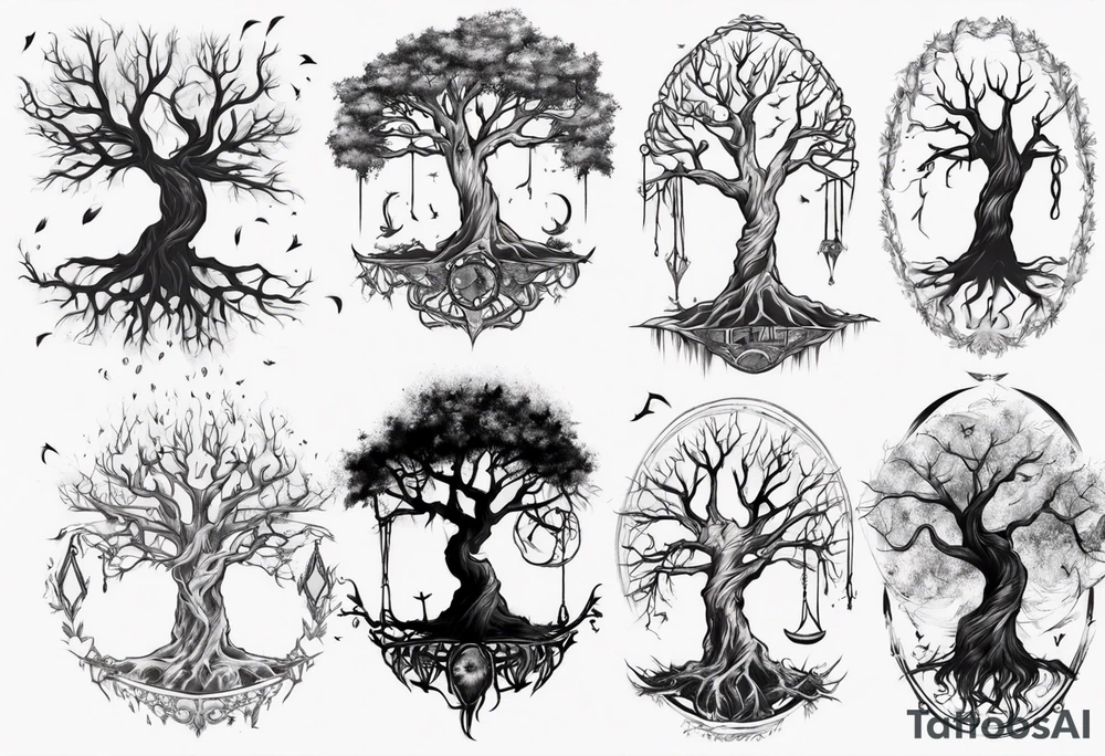Hanging tree tattoo idea