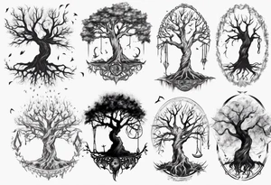Hanging tree tattoo idea