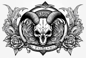 fishing, rams skull, knight's head, angel tattoo idea