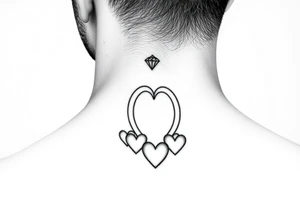 Taiylor with the O as a diamond ring with hearts behind the ear tattoo on the neck tattoo idea